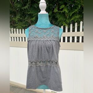 Gray Lace Tank 🩶